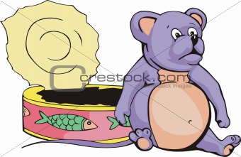 Fat mouse & can cartoon