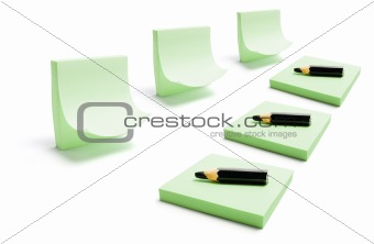 Pencils and Post It Note Pads