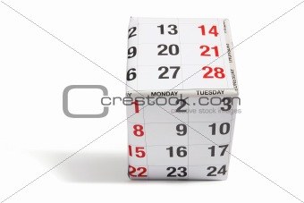 Box Wrapped with Calendar Paper