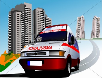 Dormitory and umbulance. Vector illustration