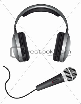 Microphone and headphones