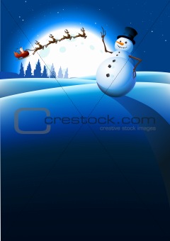 Snowman Winter Background