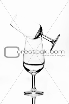 two sherry glasses