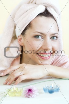 Young girl with towel