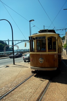 old tram in porto, portugal