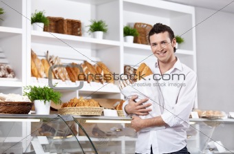 The client in a bakery