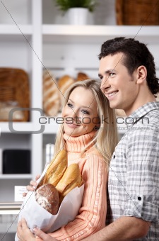 Beautiful couple in market