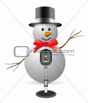 Snowman with microphone