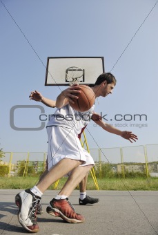 streetball  game at early morning