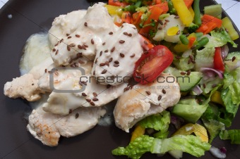 Chicken and salad