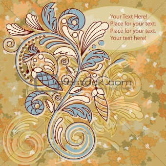 floral ornament on seamless flower background