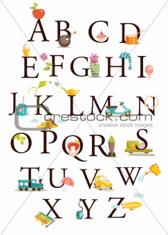 Cute cartoon alphabet 