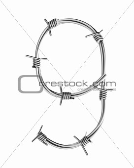 Barbed wire alphabet, 9