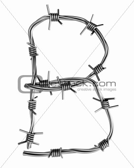 Barbed wire alphabet, B