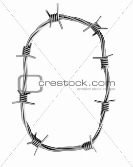 Barbed wire alphabet, O