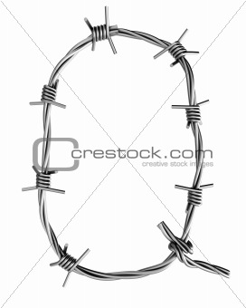 Barbed wire alphabet, Q