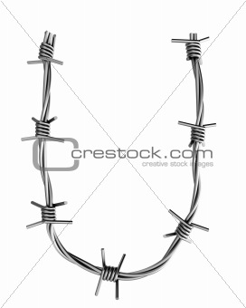 Barbed wire alphabet, U