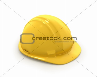 Yellow plastic helmet or hard hat 