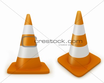 Road cone frontal and diagonal view 