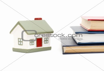 little house and books