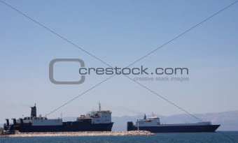 Cargo Ships in the harbour