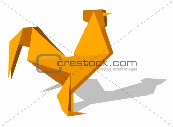 Vibrant colors Origami rooster