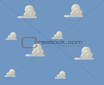 Cloudy blue sky illustration