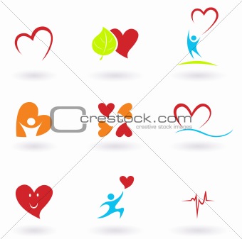 Cardiology, heart and people icons collection. VECTOR