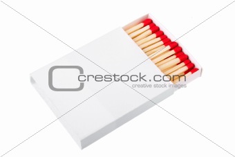 red matches in a white box