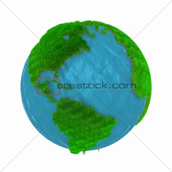 Green Earth, covered with grass