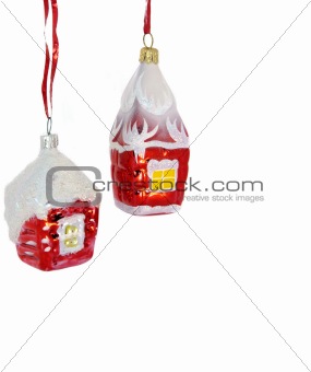 Christmas decorations houses of Santa Claus, isolated on a white background 