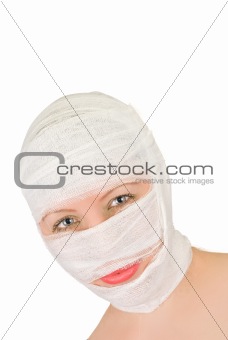 woman with bandage