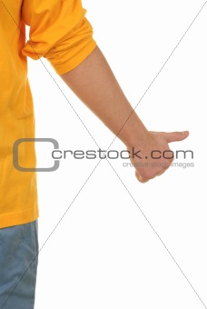 Hand with lifted thumb