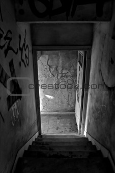 abandoned house stairs