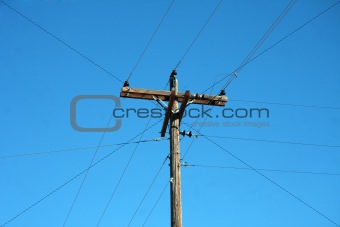phone pole with wire