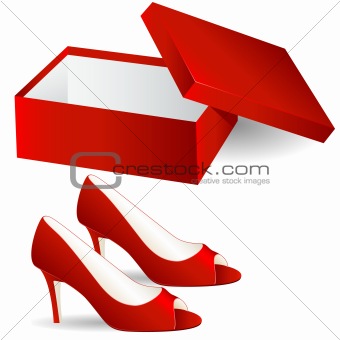 shoe box and red high heel