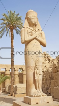 Statue in temple of Ramses 3rd at Karnak