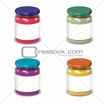 glass cans with blank label