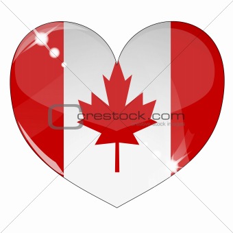 Vector heart with Canada flag texture