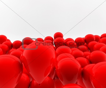 Many red balloons