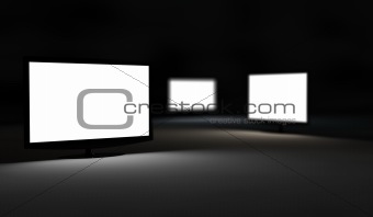 Three TV monitor