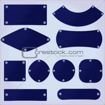 vector metal plates set, grouped objects, fully editable