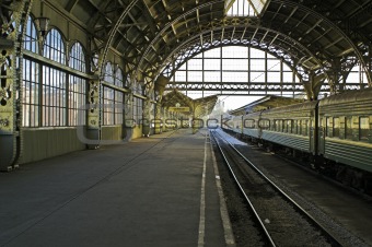 Railroad station platform