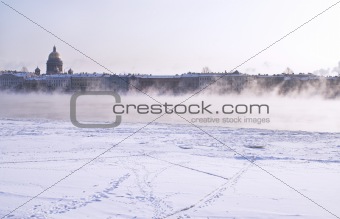 Fogged Neva River