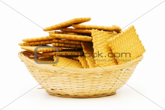 Tasty cookies isolated on the white background