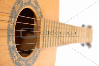 Strings and sound hole of guitar