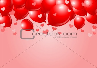 Falling Red valentine Balloons