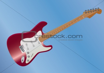 red guitar lying