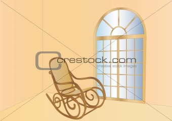rocking chair and window