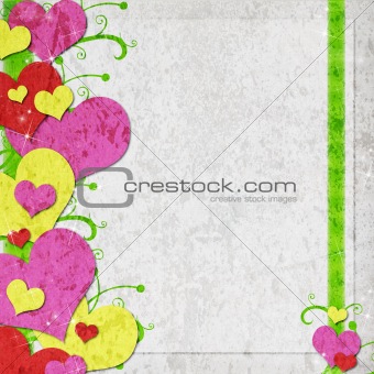 Valentine background with hearts 